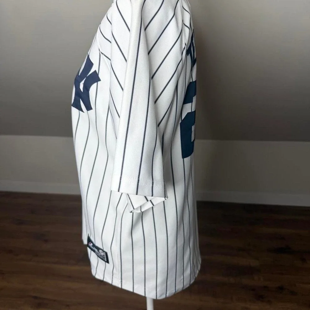Majestic New York Yankees Mark Teixeira 25 Pinstripe MLB Baseball Jersey White - Picture 2 of 8